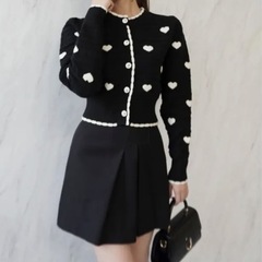 美品  dazzlin ハート柄ニットカーディガンの画像