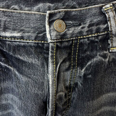 HYSTERIC GLAMOUR ヒステリックグラマー ロゴプリント スタッズ ダメージ加工 デニムパンツ 34 5AP-0644 メンズの画像