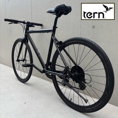 【10万で購入】tern クロスバイク 650C 黒 美品 名門シマノ社製8段変速搭載 高級軽量アルミフレーム　ロード ピスト BMX ビーチクルーザー ファットバイク お洒落 自転車【早い者勝ち】の画像