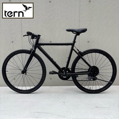 【10万で購入】tern クロスバイク 650C 黒 美品 名門シマノ社製8段変速搭載 高級軽量アルミフレーム　ロード ピスト BMX ビーチクルーザー ファットバイク お洒落 自転車【早い者勝ち】の画像