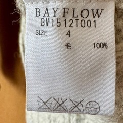 BAYFLOW アイボリー ケーブルニットセーター ウール100%の画像