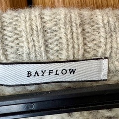 BAYFLOW アイボリー ケーブルニットセーター ウール100%の画像