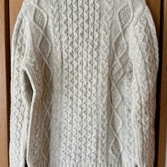 BAYFLOW アイボリー ケーブルニットセーター ウール100%の画像