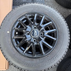 ハイゼットなどに！　アルミホイールセット　スタッドレスタイヤ　バリ山！の画像