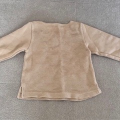 hakka kids リボン付きベージュ長袖カットソー サイズ100の画像