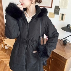 定価7980円 ZOZOTOWN購入 今期ウエストベルト付きファーフード中綿ダウンの画像