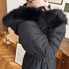 定価7980円 ZOZOTOWN購入 今期ウエストベルト付きファーフード中綿ダウンの画像