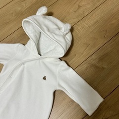 ⭐baby Gap⭐ 耳付きロンパース 長袖 長ズボン 白 の画像