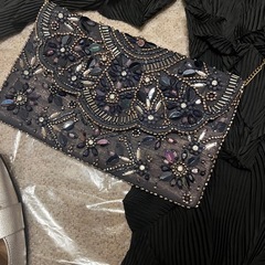 【3点セット！】ビーズバック、パンプス、ブラウスの画像