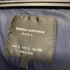 訳ありsizeＬ　ZARA ファー付き ダウンベスト Trafaluc outerwearの画像