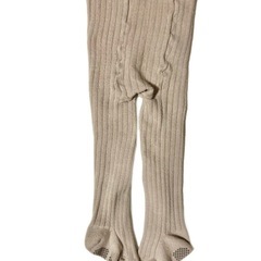 リブ編みベビータイツ 75サイズ ベージュの画像