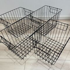 【美品】ワイヤーバスケット（ブラック）4個セットの画像