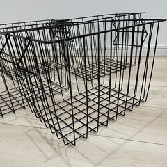 【美品】ワイヤーバスケット（ブラック）4個セットの画像