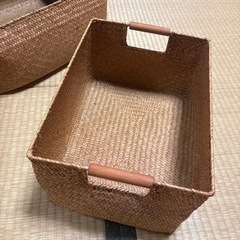 ニトリ　収納カゴ　3個セット　ラタンの画像