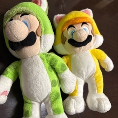 ぬいぐるみ　ネコマリオとネコルイージの画像