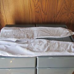 未使用　女性用　ニットパンツ　（パステルブルー）綿100％　Lサイズ　ウエスト68～76ｃｍ　タグ付　仕舞いヨゴレ有　【ペットはいません】 ￥1980の物　の画像