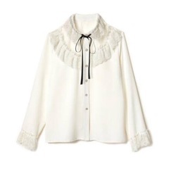 GRL チュールレースフリルブラウス　Mサイズ の画像