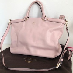 M【中古品】ケイトスペード KATE SPADE トートバッグ ショルダーバッグ 2WAY カウレザー 牛皮 ピンク の画像