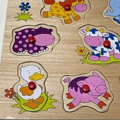 【中古】★処分直前！！★木製•型はめ•動物パズルの画像