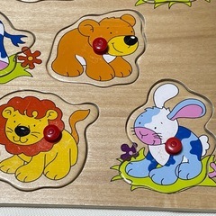 【中古】★処分直前！！★木製•型はめ•動物パズルの画像