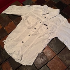 カルバン・クライン 白 ホワイト 長袖シャツ　女性Sサイズ　の画像