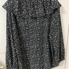 花柄襟フリルブラウスの画像