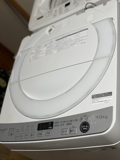 送料・設置込み可　洗濯機　7kg SHARP 2021年【分解クリーニング済み】