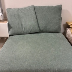 フロアソファ 幅180cm 2人掛けソファ セージグリーン　ローソファーの画像