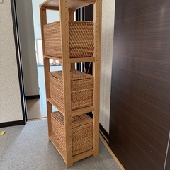 無印良品　ユニットシェルフ　重なるラタン　バスケットの画像