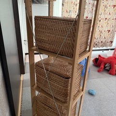 無印良品　ユニットシェルフ　重なるラタン　バスケットの画像