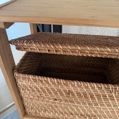 無印良品　ユニットシェルフ　重なるラタン　バスケットの画像