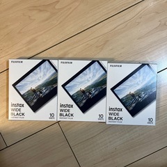 インスタントカメラ チェキワイド用フィルム 10枚入 ブラックフレーム　新品*3の画像