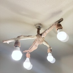 オーダー品　流木インテリアライト　4灯式の画像