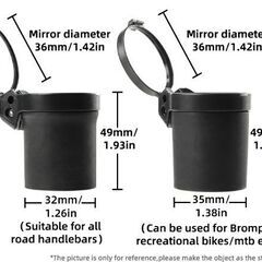 【新品】バーエンドミラー　ロードバイク・MTB向け　バックミラー　後方確認用ミラー　鏡の画像