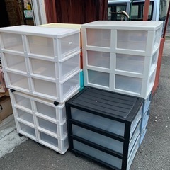 プラ衣装ケース プラ収納ボックス 3段 どれでも無料❣️早いもの勝ちの画像