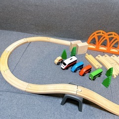 IKEA リラブー 木製レール 電車 車 鉄橋 トンネル 3パターン以上レールスタイル可能の画像