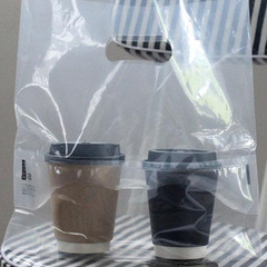 キャッチバッグ ドリンク用手提袋 50枚入 テイクアウト 持帰り用ビニール袋 散歩用 バッグインの画像