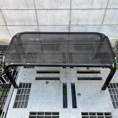 ブラックガラステーブル ローテーブル 90×40×38cm サビありの画像