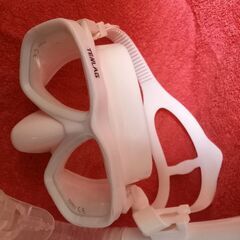  ダイビング　 マスク　シュノーケルセット　ホワイトシリコンの画像