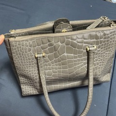 FURLA フルラ　クロコ型押し　レザーレディースハンドバッグの画像