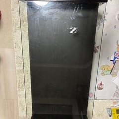 ローテーブル(天板ガラス)おしゃれ　黒の画像