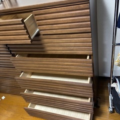 ６段引き出し式タンス　ウォールナットの画像