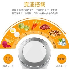 【新品未使用】ハンドブレンダー ハンディミキサー フードプロセッサー 6段階変速 電動 調理器具 泡だて器 チョッパー ホイッパー ハンディブレンダー 離乳食 氷 果物・野菜 砕ける 介護食 お菓子作り 1台5役 つぶす・混ぜる・きざむ・泡立てる・砕くHB-2059 ホワイト (1台5役)の画像