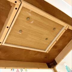 【引出付】優しい色味 温もりの木肌 北欧スタイル ダイニングテーブル【W115】の画像