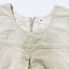 美品　コーデュロイワンピース　白　ワンピース80の画像