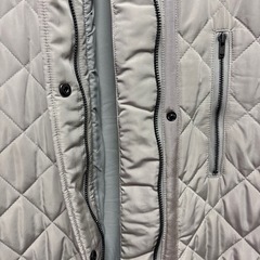 取引中RADIATE キルティングロングコート グレージュ ノーカラー　9号の画像