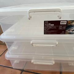 キャスター付き ベッド下収納 ニトリ製 三台の画像