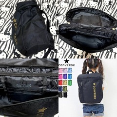 CONVERSE リュックサック デイパック スクエア A4 キッズ 黒の画像