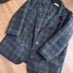 レディース コート Ｌ　ツイード チェック 裏地 キルティングの画像