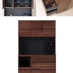 食器棚　キッチンボード　北欧風　（元値89,800円）　幅105cm×高さ180.3cm×奥行47.5cm の画像